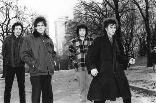 UNITED STATES - DECEMBER 16: Photo of REPLACEMENTS and Slim DUNLAP and Paul WESTERBERG and Chris MARS and Tommy STINSON; Posed group portrait in the street - Slim Dunlap, Paul Westerberg, Chris Mars and Tommy Stinson (Photo by Ebet Roberts/Redferns)