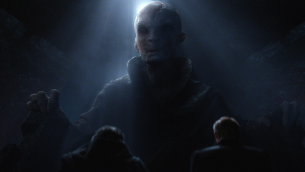 Supreme Leader Snoke, wie er in „Star Wars: Das Erwachen der Macht“ zu sehen ist.