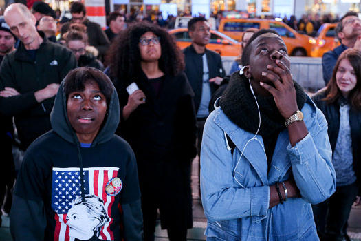 Crowds Gather In New York To Watch Election Results From Across The Country