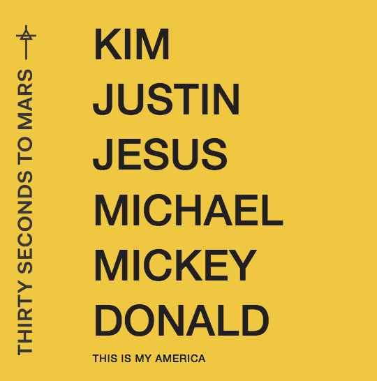 Nur eine von vielen Cover-Artworks für „America“ von Thirty Seconds To Mars