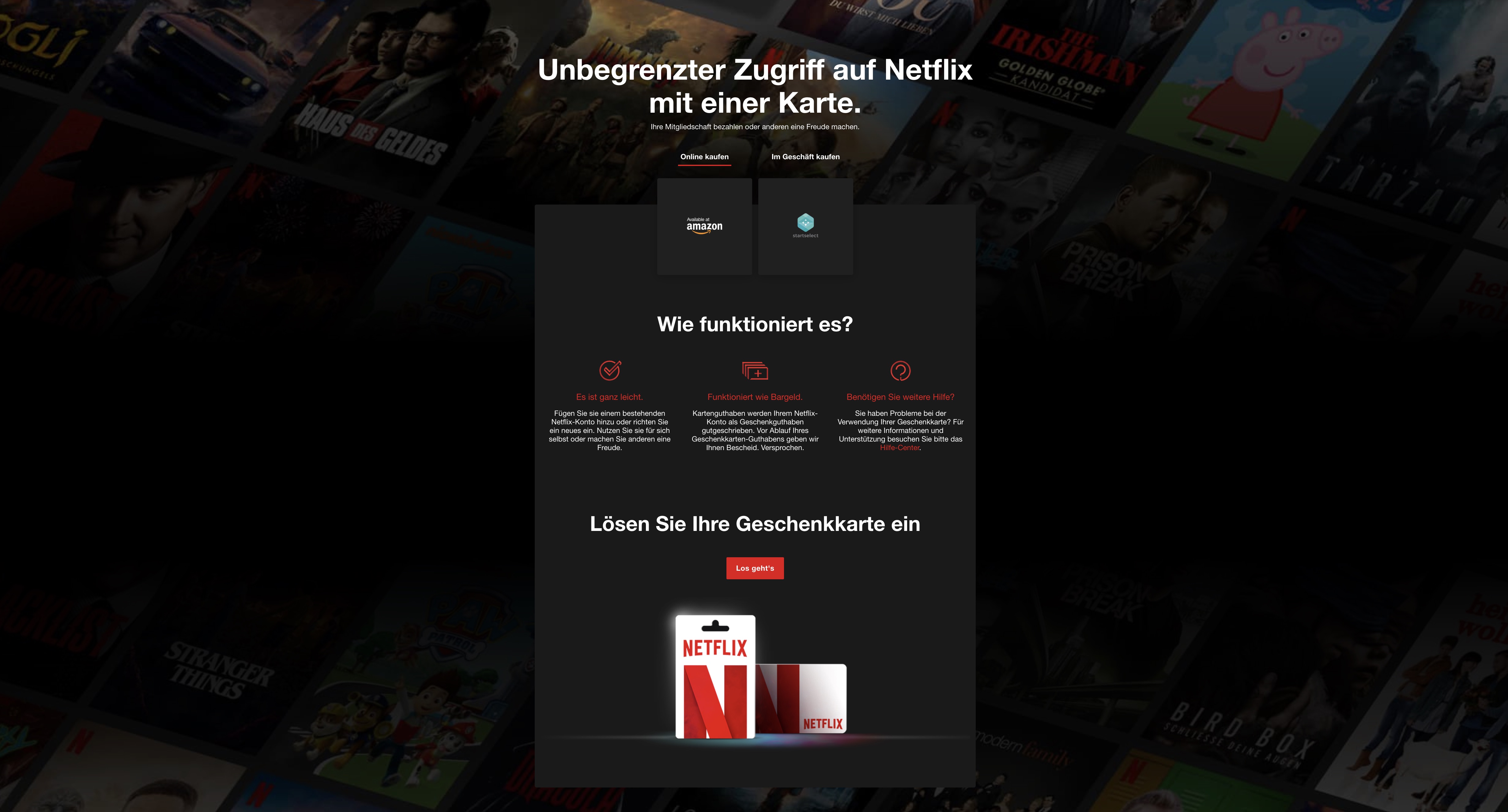 Netflix-Gutschein kaufen und einlösen: wird gemacht So es