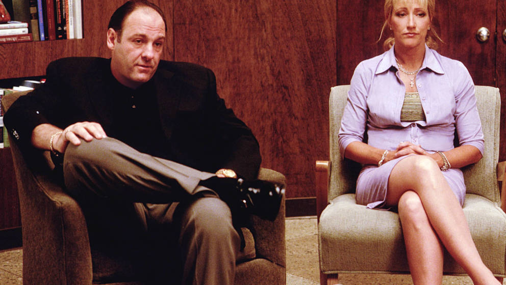 James Gandolfini here as Tony Soprano and Edie Falco as Carmela Soprano.