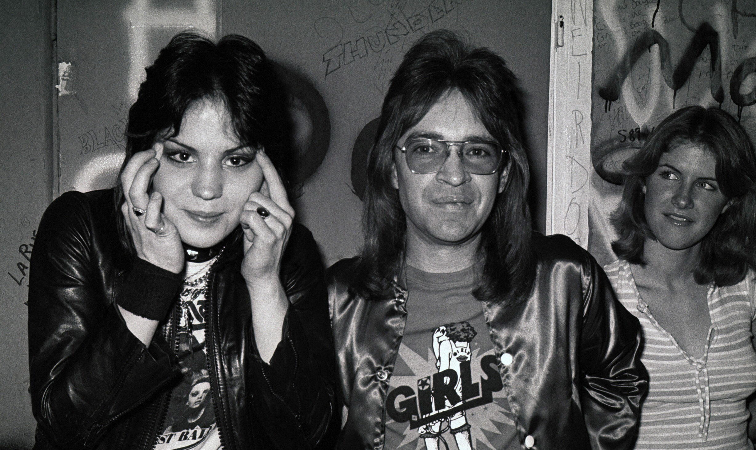 Joan Jett von den Runaways und Radio-DJ Rodney Bingenheimer