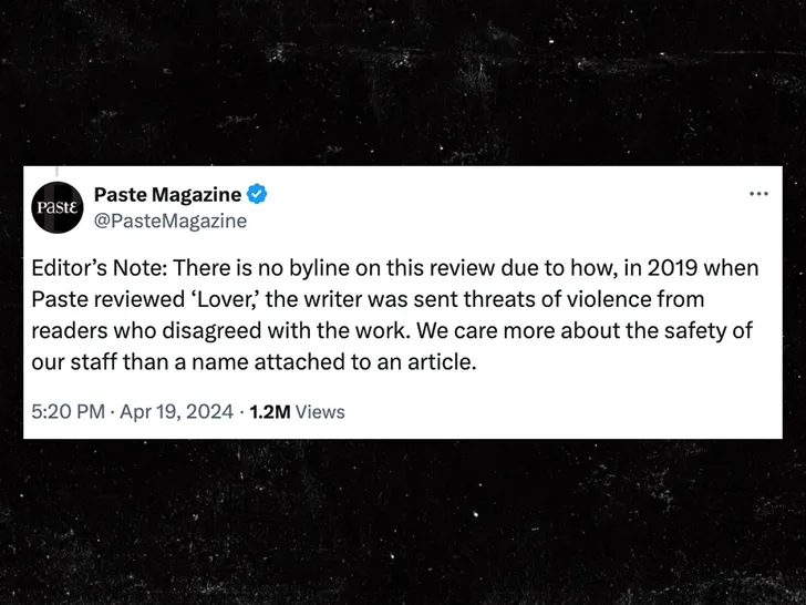 "Paste" erklärt die Anpnymisierung eines Textes über Taylor Swift