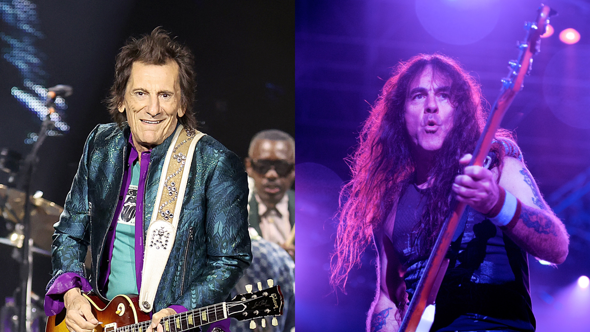 Links: Ronnie Wood/Rechts:Steve Harris