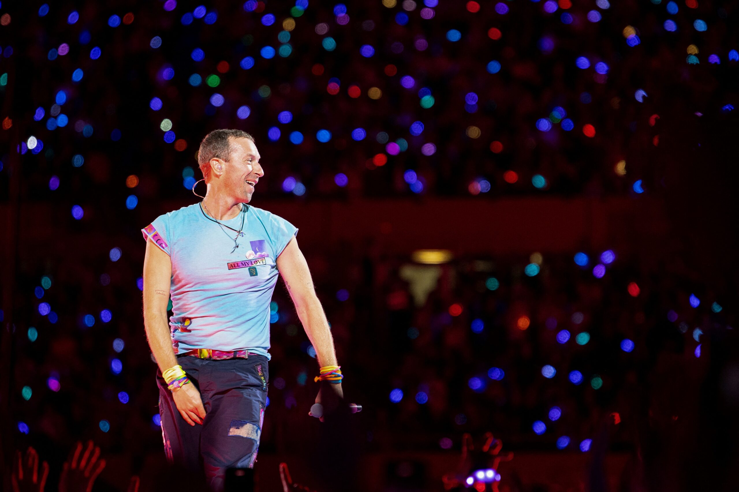 Chris Martin Frontmann von Coldplay im Ernst Happel Stadion Wien