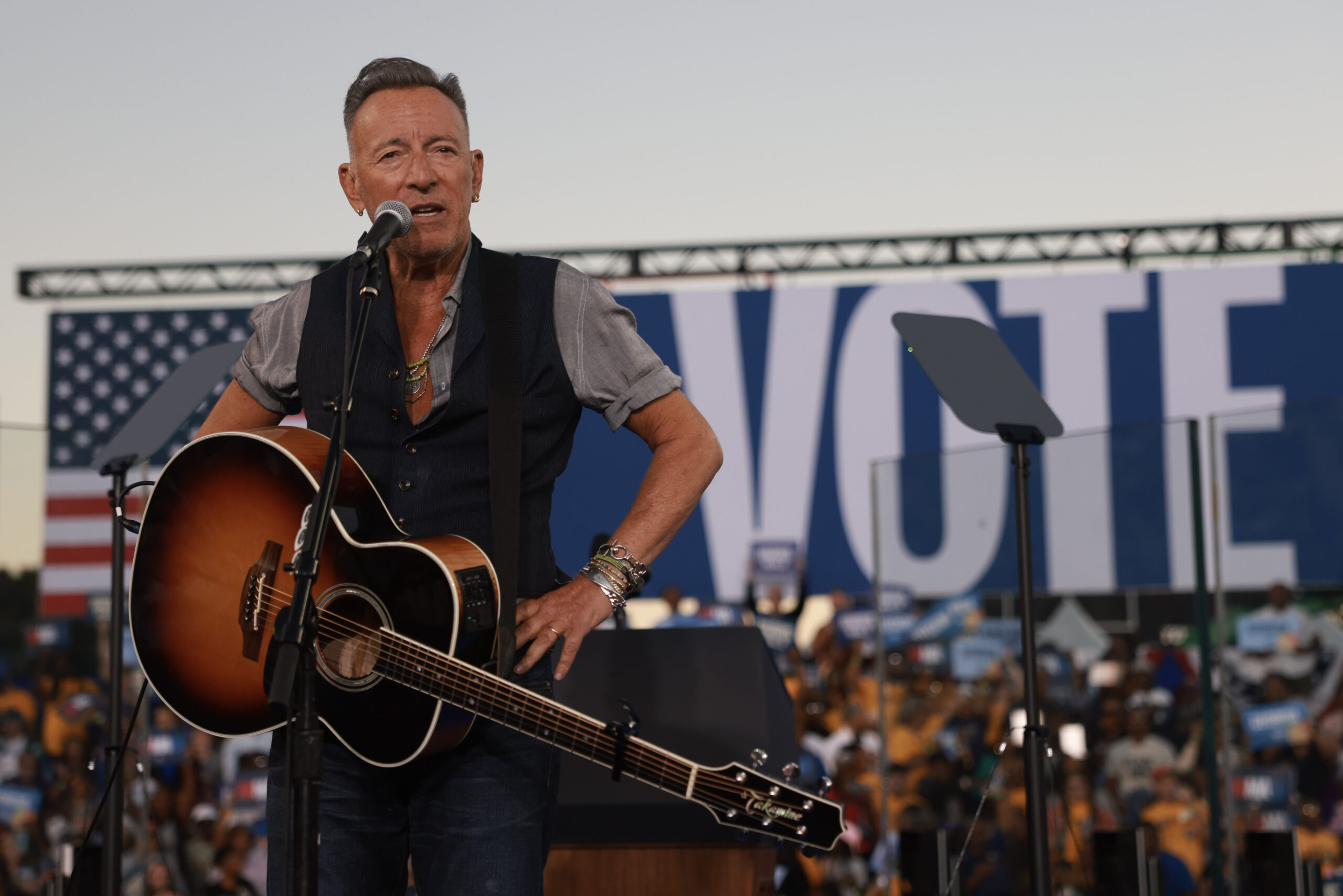 Bruce Springsteen beim Wahlkampfauftritt von Kamala Harris in Clarkston, Georgia