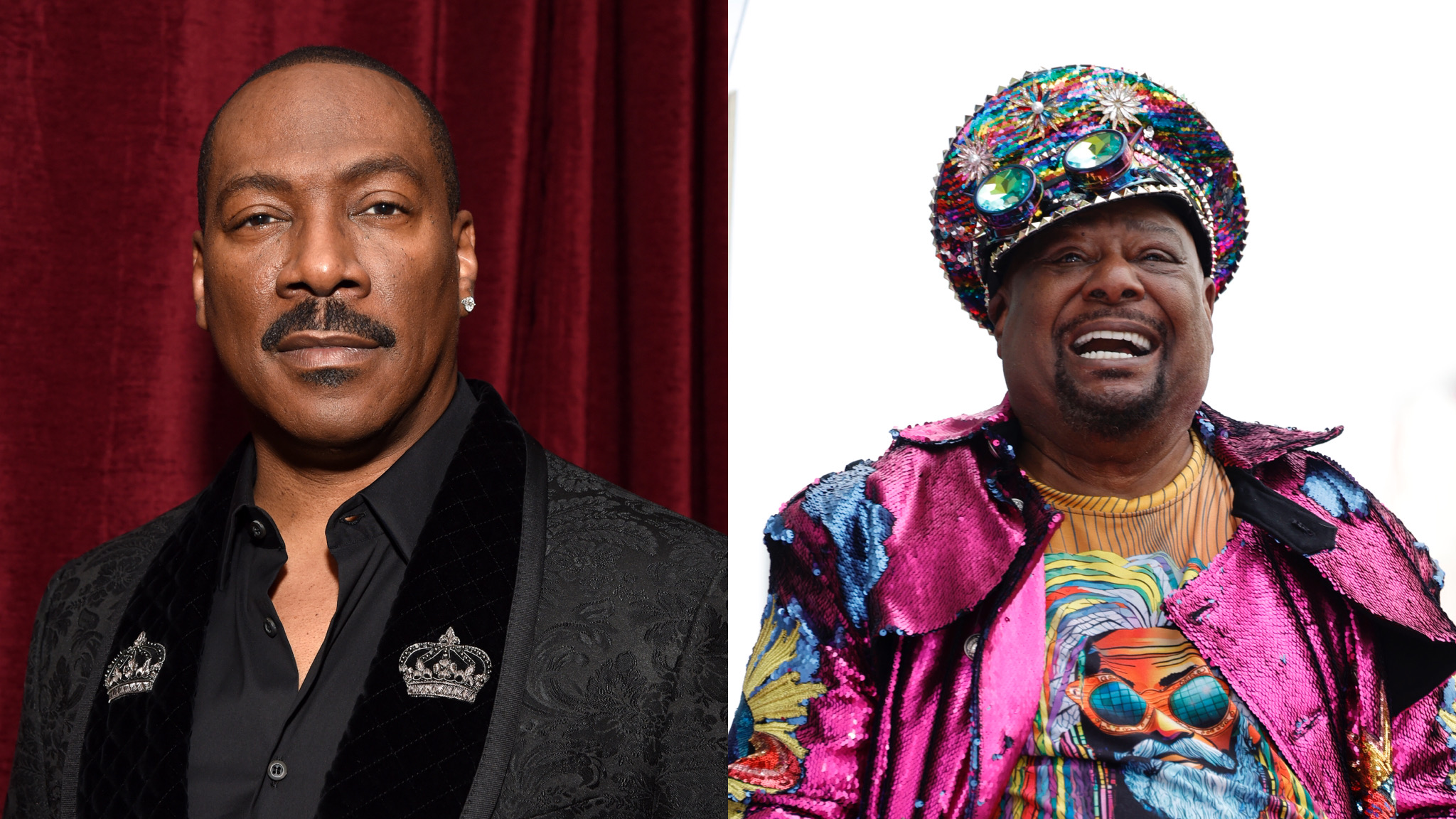 Links: Eddie Murphy/ Rechts: George Clinton