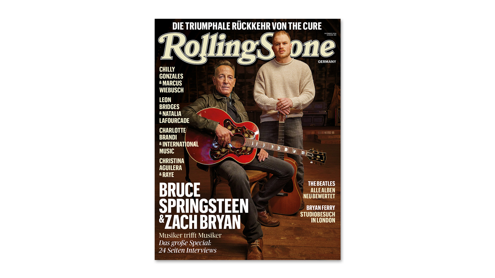 Das Cover der Dezember-Ausgabe des ROLLING STONE mit Bruce Springsteen und Zach Bryan