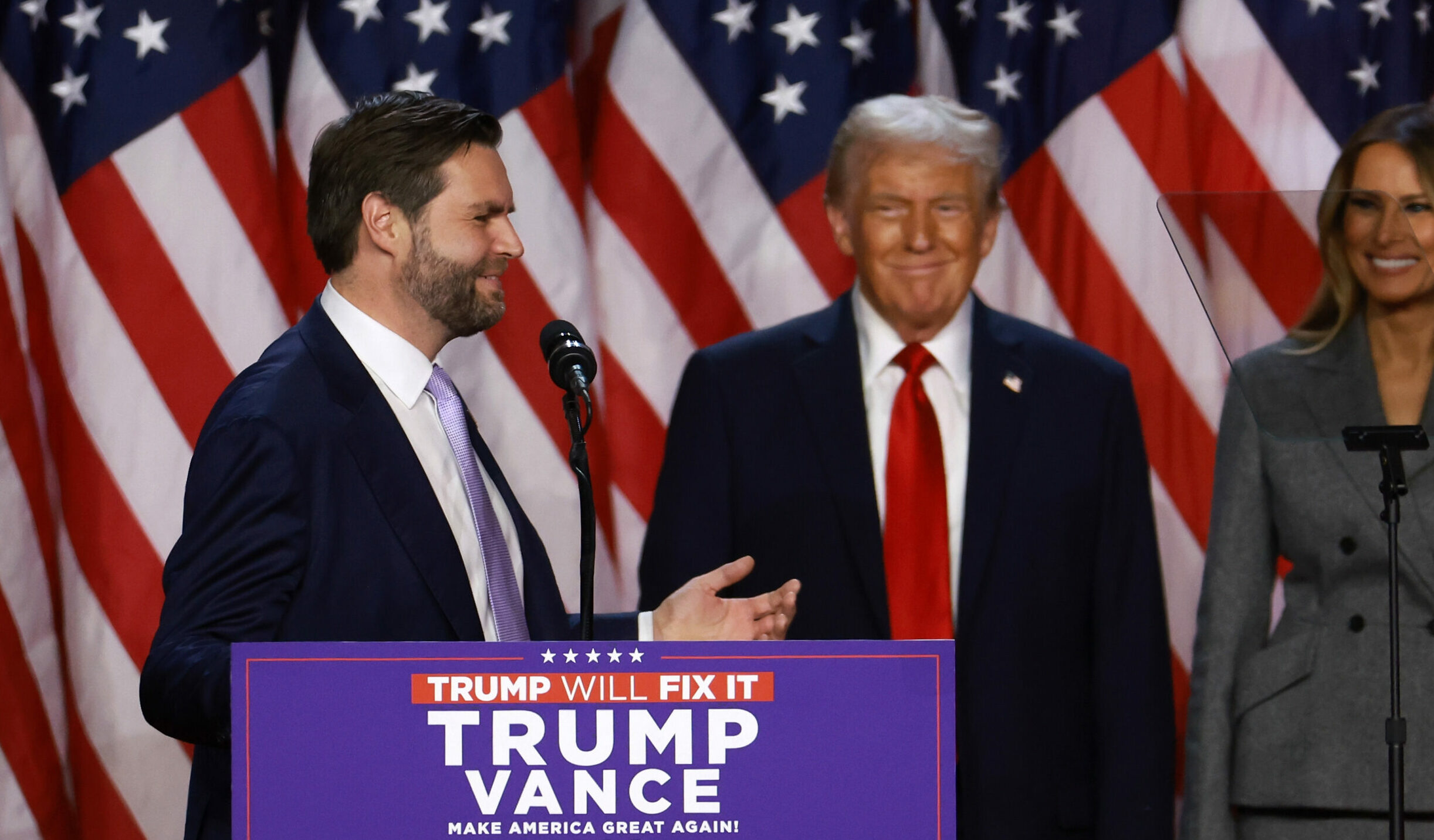 Donald Trump und sein Kandidat für das Amt des Vizepräsidenten, J.D. Vance, in Florida